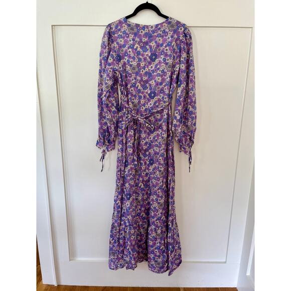 NEW Antik Batik Paolina Floral Print Tie-Waist Maxi Dress Size M/40 - Picture 3 of 6